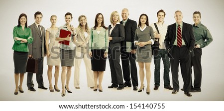 Group of business people. Business team. over grey background