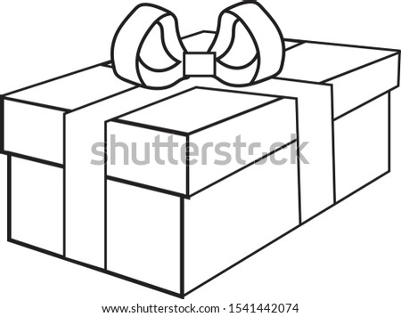 LINE ART OF GIFT BOXES, USING THE VECTOR IMAGE STYLES
