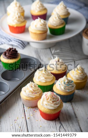 cupcake images in colorful cup 