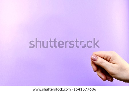 One female hand is empty, gesture holds presents.