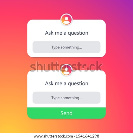 Mockups ask question social media. Template web windows with ask questions. Social media concept. Vector illustration. EPS 10 Royalty-Free Stock Photo #1541641298