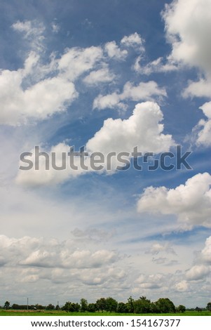 White cloudy on blue sky.
