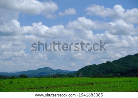 landscape of natural green mountains view