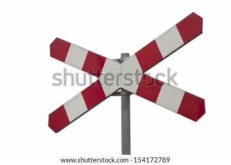 Railroad crossing sign isolated on a white background