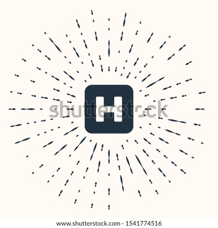 Grey Hospital sign icon isolated on beige background. Abstract circle random dots. Vector Illustration
