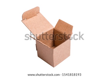 Brown craft cardboard box, isolates