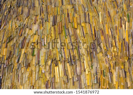 Close up view of yellow glass background
