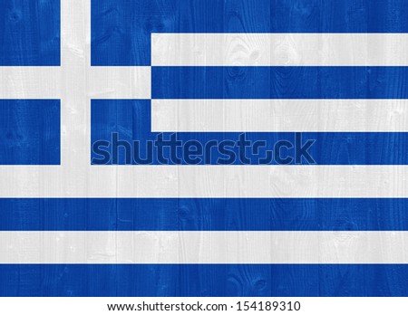 gorgeous Greece flag painted on a wood plank texture