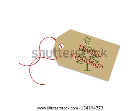 Holiday Gift Tag - Happy Holidays - Christmas Tree