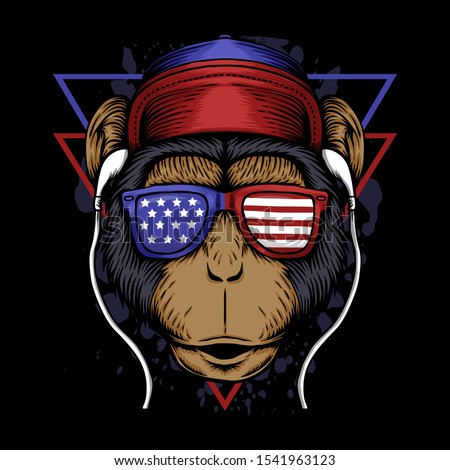 Monkey america vector illustration for your company or brand