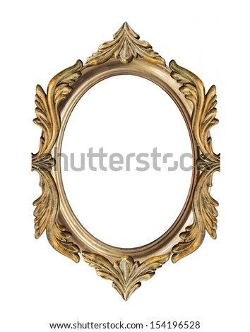 golden vintage style frame isolate on white background. Each piece separated, easy to edit. Clipping path applied