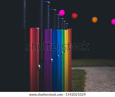 multi coloured bars in the park 