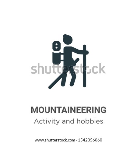 Mountaineering vector icon on white background. Flat vector mountaineering icon symbol sign from modern activities collection for mobile concept and web apps design.
