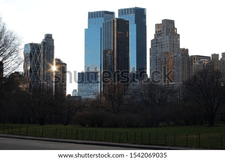 New York City's skyline in spring