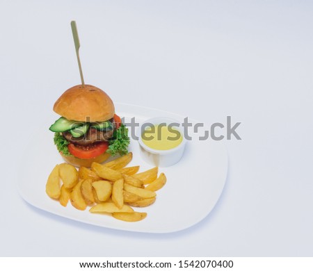 burger and french fries. isolated