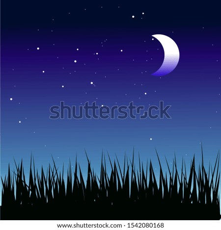 Grass shilluete in the night 