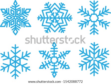 Various winter snowflakes vector set. Snowflake Vectors.