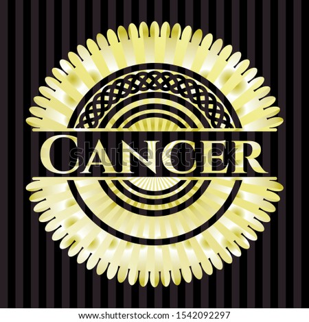 Cancer gold emblem. Vector Illustration. Detailed.