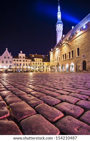 The old town square in Tallinn, Estonia.