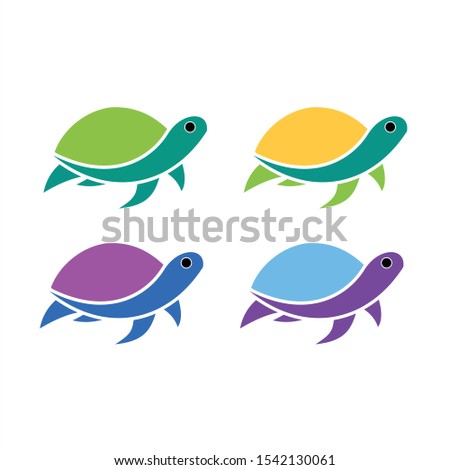 Illustration logo design type turtle 