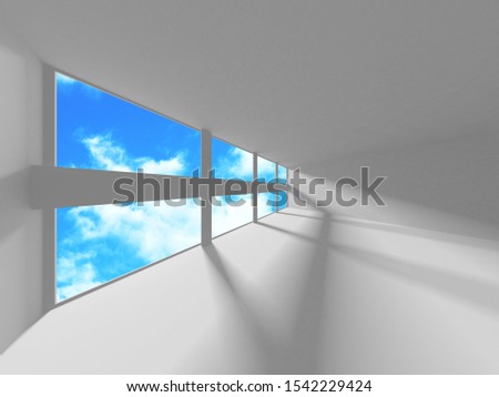 Futuristic White Architecture Design on Cloudy Sky Background. Abstract Construction Concept. 3d Render Illustration