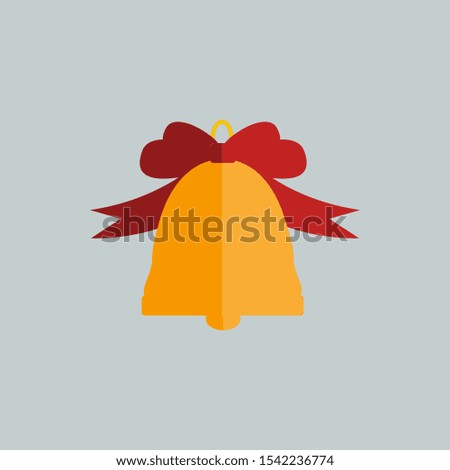 bell for christmas and new year.  bell in flat style.  vector