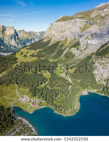 Oeschinen lake - Switzerland drone shot
