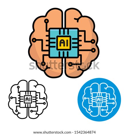 Artificial intelligence vector illustration isolated on white background. Artificial intelligence icon