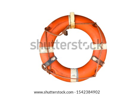Life buoy on a white background,with clipping path Royalty-Free Stock Photo #1542384902
