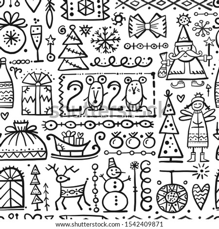Christmas background, sketch for your design. Vector illustration