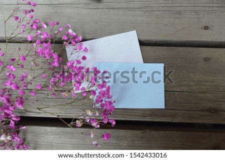  card mockup with flowers , concept colourful background