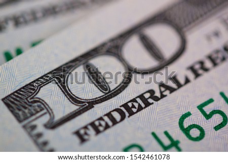 Close up of 100 dollar bill. Macro shoot