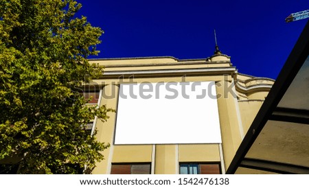 Large Blank Building Advertisement Billboard Sign Urban Public City Isolated Clipping Path Template Ad Banner Mock Up