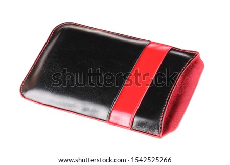 Leather Phone Cover Isolated at dry day