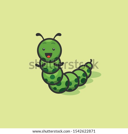 Funny caterpillar is looking for a friends.