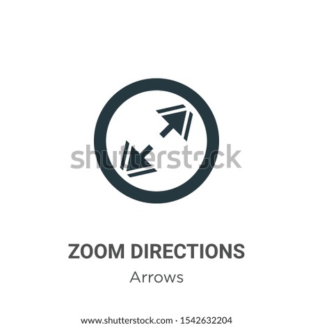 Zoom directions vector icon on white background. Flat vector zoom directions icon symbol sign from modern arrows collection for mobile concept and web apps design.