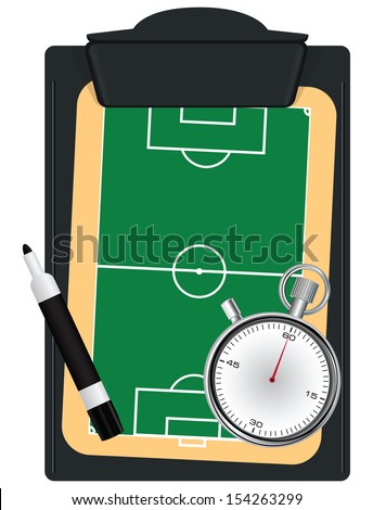 Set the coach for the game of soccer. Vector illustration.