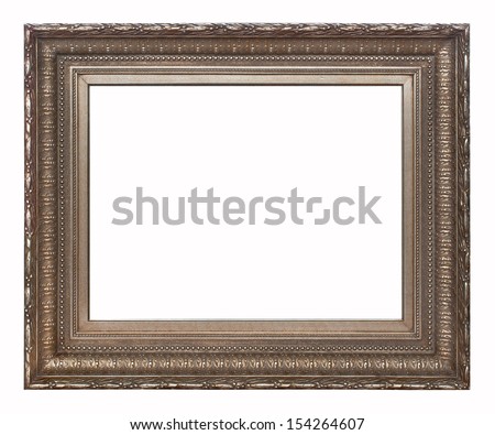 Brown picture frame isolated on white background.