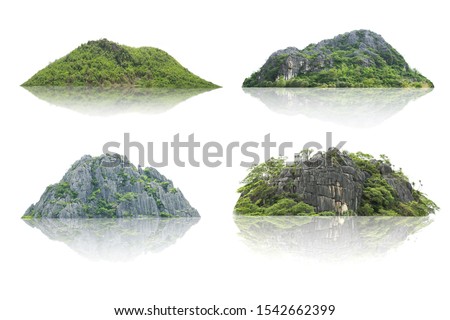 Panorama island, hill, mountain isolated on a white background. The collection of Mountain. Used for graphics Royalty-Free Stock Photo #1542662399