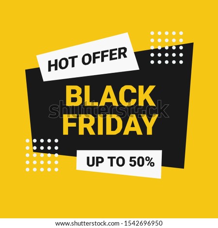 sale banner black friday with yellow background, special offer vektor