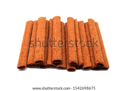 bamboo cookies lies on a white background, close-up
