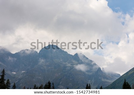 Fog and clouds over the Tatry mountains