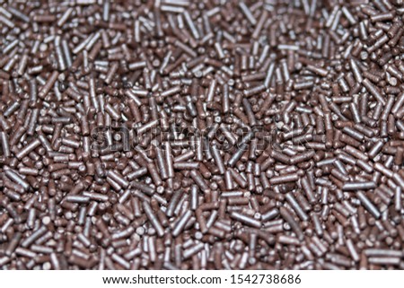 pattern or texture of sugar sprinkle chocolate for decorating cakes. 