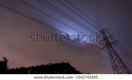 Powerful nature lightning during thunderstorm

