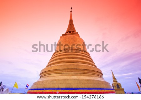 Golden pagoda Wat Saket (Golden Mount) in Bangkok,Thailand 