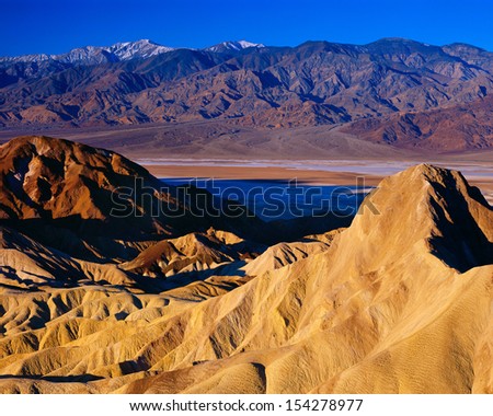View from Zabriskie Point, Death Valley National Park, California. Royalty-Free Stock Photo #154278977