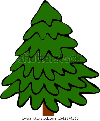 Christmas tree on white background. Vector image.