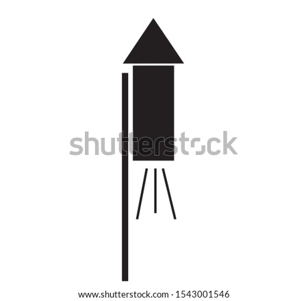 simple drawing vector, party rocket icon