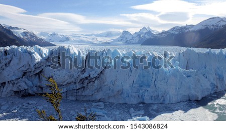 Panoramic view of the Perito Moreno Glacier, Santa Cruz, Patagonia, Argentina