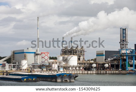Industrial landscape of the harbor Royalty-Free Stock Photo #154309625